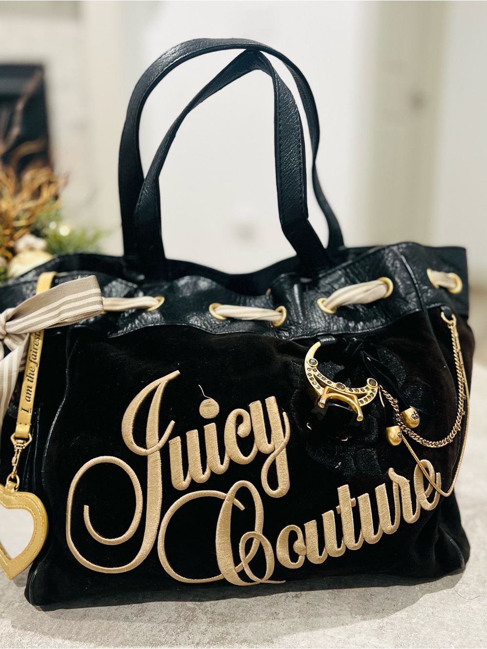 Vintage Juicy Couture Y2K Brown Velour Daydreamer Unique Handbag